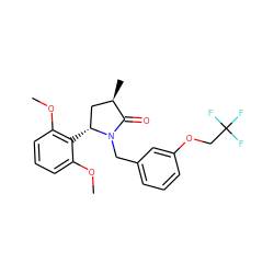 COc1cccc(OC)c1[C@@H]1C[C@@H](C)C(=O)N1Cc1cccc(OCC(F)(F)F)c1 ZINC000167069199