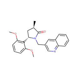 COc1cccc(OC)c1[C@@H]1C[C@@H](C)C(=O)N1Cc1cnc2ccccc2c1 ZINC000166824235