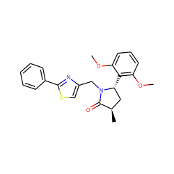 COc1cccc(OC)c1[C@@H]1C[C@@H](C)C(=O)N1Cc1csc(-c2ccccc2)n1 ZINC000166581067