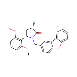 COc1cccc(OC)c1[C@@H]1C[C@H](Cl)C(=O)N1Cc1ccc2oc3ccccc3c2c1 ZINC000223037128