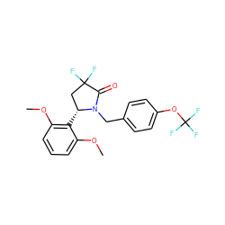 COc1cccc(OC)c1[C@@H]1CC(F)(F)C(=O)N1Cc1ccc(OC(F)(F)F)cc1 ZINC000167308623