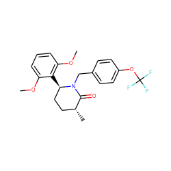 COc1cccc(OC)c1[C@@H]1CC[C@@H](C)C(=O)N1Cc1ccc(OC(F)(F)F)cc1 ZINC000098176925