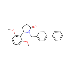 COc1cccc(OC)c1[C@@H]1CCC(=O)N1Cc1ccc(-c2ccccc2)cc1 ZINC000166338039