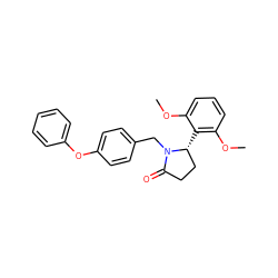 COc1cccc(OC)c1[C@@H]1CCC(=O)N1Cc1ccc(Oc2ccccc2)cc1 ZINC000166850417