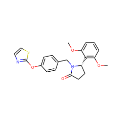 COc1cccc(OC)c1[C@@H]1CCC(=O)N1Cc1ccc(Oc2nccs2)cc1 ZINC000167691891