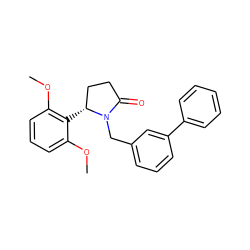 COc1cccc(OC)c1[C@@H]1CCC(=O)N1Cc1cccc(-c2ccccc2)c1 ZINC000167869800