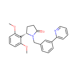 COc1cccc(OC)c1[C@@H]1CCC(=O)N1Cc1cccc(-c2ccccn2)c1 ZINC000167732665