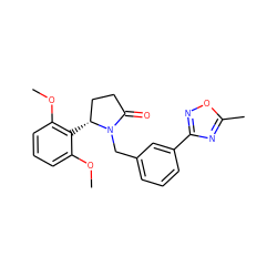 COc1cccc(OC)c1[C@@H]1CCC(=O)N1Cc1cccc(-c2noc(C)n2)c1 ZINC000167241255