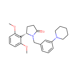 COc1cccc(OC)c1[C@@H]1CCC(=O)N1Cc1cccc(N2CCCCC2)c1 ZINC000167310056