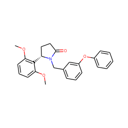 COc1cccc(OC)c1[C@@H]1CCC(=O)N1Cc1cccc(Oc2ccccc2)c1 ZINC000167317185