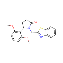 COc1cccc(OC)c1[C@@H]1CCC(=O)N1Cc1nc2ccccc2s1 ZINC000215900989