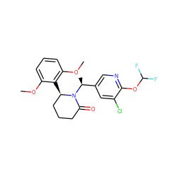 COc1cccc(OC)c1[C@@H]1CCCC(=O)N1[C@@H](C)c1cnc(OC(F)F)c(Cl)c1 ZINC000167607724