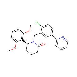 COc1cccc(OC)c1[C@@H]1CCCC(=O)N1Cc1cc(-c2ccccn2)ccc1Cl ZINC000167360544