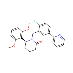 COc1cccc(OC)c1[C@@H]1CCCC(=O)N1Cc1cc(-c2ccccn2)ccc1F ZINC000167128785