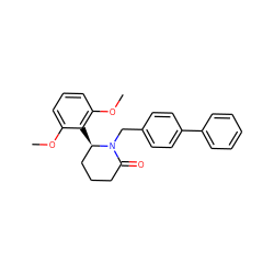 COc1cccc(OC)c1[C@@H]1CCCC(=O)N1Cc1ccc(-c2ccccc2)cc1 ZINC000098176770