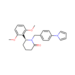 COc1cccc(OC)c1[C@@H]1CCCC(=O)N1Cc1ccc(-n2cccc2)cc1 ZINC000166729837