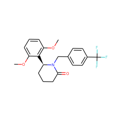 COc1cccc(OC)c1[C@@H]1CCCC(=O)N1Cc1ccc(C(F)(F)F)cc1 ZINC000167573369