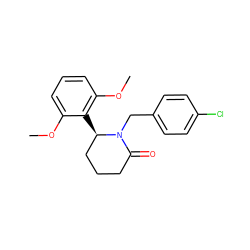 COc1cccc(OC)c1[C@@H]1CCCC(=O)N1Cc1ccc(Cl)cc1 ZINC000167614932