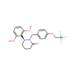 COc1cccc(OC)c1[C@@H]1CCCC(=O)N1Cc1ccc(OCC(F)(F)F)cc1 ZINC000167471560