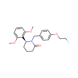 COc1cccc(OC)c1[C@@H]1CCCC(=O)N1Cc1ccc(OCCF)cc1 ZINC000167603978