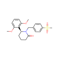 COc1cccc(OC)c1[C@@H]1CCCC(=O)N1Cc1ccc(S(C)(=O)=O)cc1 ZINC000166813661