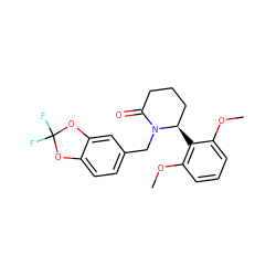 COc1cccc(OC)c1[C@@H]1CCCC(=O)N1Cc1ccc2c(c1)OC(F)(F)O2 ZINC000167361289