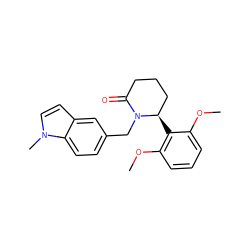 COc1cccc(OC)c1[C@@H]1CCCC(=O)N1Cc1ccc2c(ccn2C)c1 ZINC000167776342