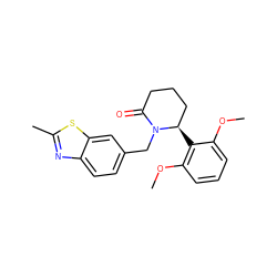 COc1cccc(OC)c1[C@@H]1CCCC(=O)N1Cc1ccc2nc(C)sc2c1 ZINC000167361854