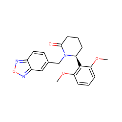 COc1cccc(OC)c1[C@@H]1CCCC(=O)N1Cc1ccc2nonc2c1 ZINC000167407503