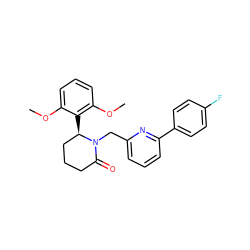 COc1cccc(OC)c1[C@@H]1CCCC(=O)N1Cc1cccc(-c2ccc(F)cc2)n1 ZINC000167778123