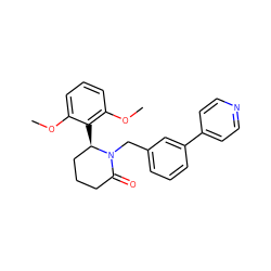 COc1cccc(OC)c1[C@@H]1CCCC(=O)N1Cc1cccc(-c2ccncc2)c1 ZINC000167329499