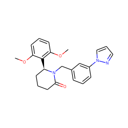 COc1cccc(OC)c1[C@@H]1CCCC(=O)N1Cc1cccc(-n2cccn2)c1 ZINC000167275209