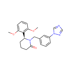 COc1cccc(OC)c1[C@@H]1CCCC(=O)N1Cc1cccc(-n2cncn2)c1 ZINC000166339427