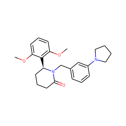 COc1cccc(OC)c1[C@@H]1CCCC(=O)N1Cc1cccc(N2CCCC2)c1 ZINC000167372912