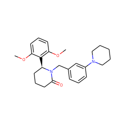 COc1cccc(OC)c1[C@@H]1CCCC(=O)N1Cc1cccc(N2CCCCC2)c1 ZINC000167311832