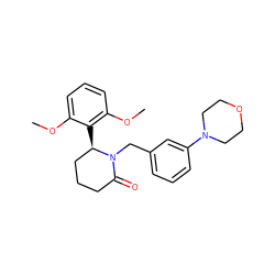 COc1cccc(OC)c1[C@@H]1CCCC(=O)N1Cc1cccc(N2CCOCC2)c1 ZINC000167868386