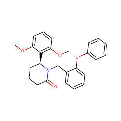 COc1cccc(OC)c1[C@@H]1CCCC(=O)N1Cc1ccccc1Oc1ccccc1 ZINC000167159288