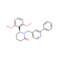 COc1cccc(OC)c1[C@@H]1CCCC(=O)N1Cc1ccnc(-c2ccccc2)c1 ZINC000098176761