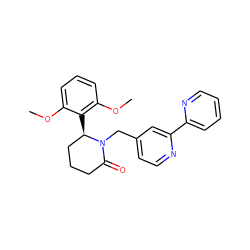 COc1cccc(OC)c1[C@@H]1CCCC(=O)N1Cc1ccnc(-c2ccccn2)c1 ZINC000167047733