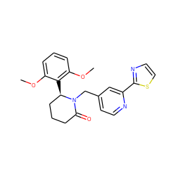 COc1cccc(OC)c1[C@@H]1CCCC(=O)N1Cc1ccnc(-c2nccs2)c1 ZINC000098176755