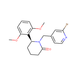 COc1cccc(OC)c1[C@@H]1CCCC(=O)N1Cc1ccnc(Br)c1 ZINC000167535841