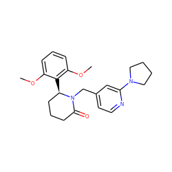 COc1cccc(OC)c1[C@@H]1CCCC(=O)N1Cc1ccnc(N2CCCC2)c1 ZINC000167150786