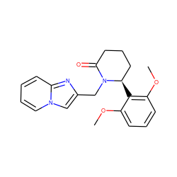 COc1cccc(OC)c1[C@@H]1CCCC(=O)N1Cc1cn2ccccc2n1 ZINC000166747869