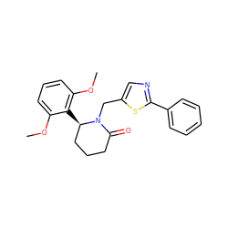 COc1cccc(OC)c1[C@@H]1CCCC(=O)N1Cc1cnc(-c2ccccc2)s1 ZINC000167044007