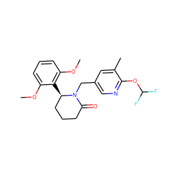 COc1cccc(OC)c1[C@@H]1CCCC(=O)N1Cc1cnc(OC(F)F)c(C)c1 ZINC000215900547