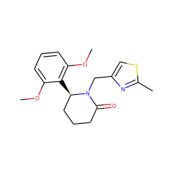 COc1cccc(OC)c1[C@@H]1CCCC(=O)N1Cc1csc(C)n1 ZINC000167474220