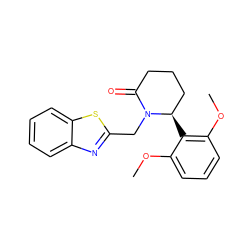 COc1cccc(OC)c1[C@@H]1CCCC(=O)N1Cc1nc2ccccc2s1 ZINC000215900318