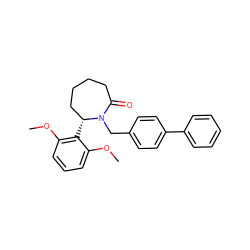 COc1cccc(OC)c1[C@@H]1CCCCC(=O)N1Cc1ccc(-c2ccccc2)cc1 ZINC000167861494