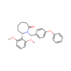 COc1cccc(OC)c1[C@@H]1CCCCC(=O)N1Cc1ccc(Oc2ccccc2)cc1 ZINC000166647731