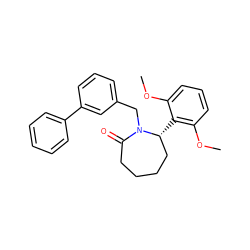 COc1cccc(OC)c1[C@@H]1CCCCC(=O)N1Cc1cccc(-c2ccccc2)c1 ZINC000140695172